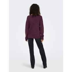 ONLY Camilla langærmet strik pullover - Mauve Wine / MELANGE