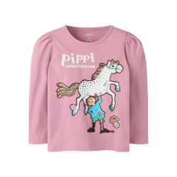 NAME IT MINI Anna langærmet Pippi bluse - Lilas
