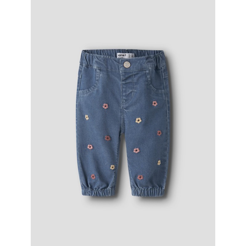 NAME IT BABY Rose broderede jeans 5321 - Soft Denim / EMB