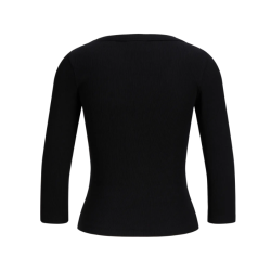 JJXX Fifi 3/4 ærme rib V-hals bluse - Sort