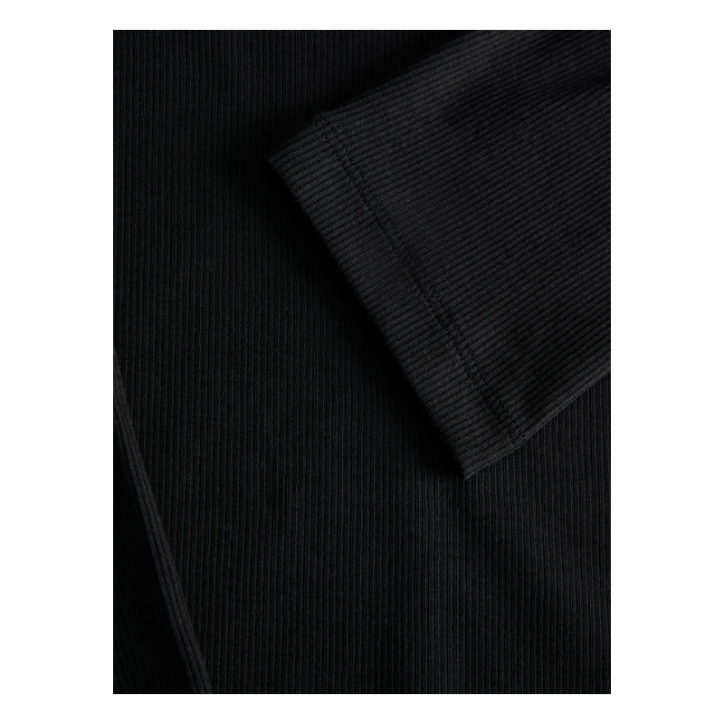 JJXX Fifi 3/4 ærme rib V-hals bluse - Sort