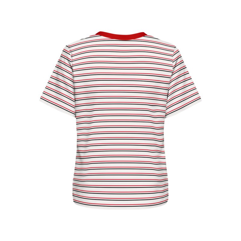 JDY Pisa stribet langærmet top - Cloud Dancer /RACING RED antal