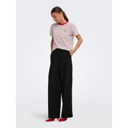 JDY Pisa stribet langærmet top - Cloud Dancer /RACING RED antal
