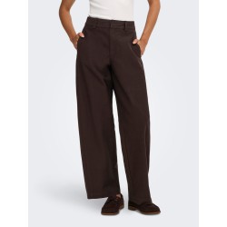 ONLY Clair mellemtalje barrel fit bukser - Black Coffee