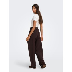 ONLY Clair mellemtalje barrel fit bukser - Black Coffee