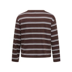 ONLY CARMAKOMA Freja brede langærmet T-shirt - Coffee Bean/ Ballad Blue