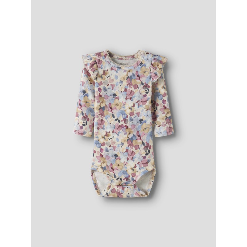 NAME IT BABY Nadena langærmet body - Peyote Melange / LILAS