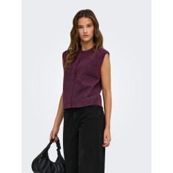 ONLY Simoni strikvest - Mauve Wine / MELANGE