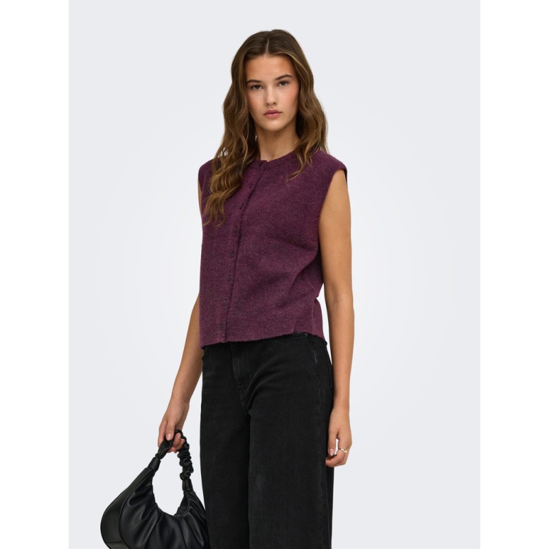 ONLY Simoni strikvest - Mauve Wine / MELANGE
