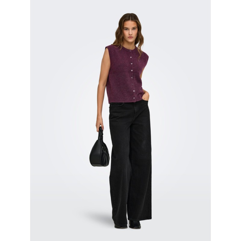 ONLY Simoni strikvest - Mauve Wine / MELANGE