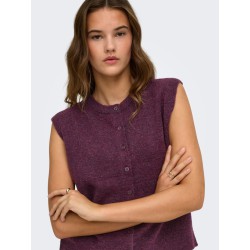 ONLY Simoni strikvest - Mauve Wine / MELANGE