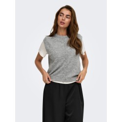 ONLY Simoni strikvest - Medium Grey Melange