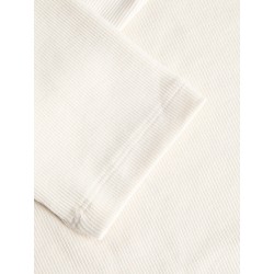 JJXX Fifi 3/4 ærme rib V-hals bluse - Antique White