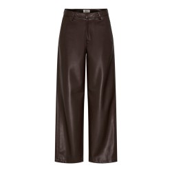 ONLY Neli faux leather barrel bukser - Chocolate Torte