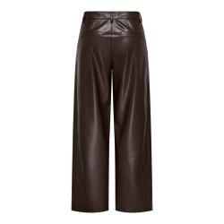 ONLY Neli faux leather barrel bukser - Chocolate Torte