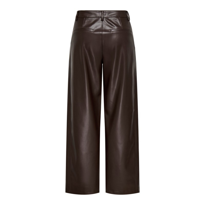 ONLY Neli faux leather barrel bukser - Chocolate Torte
