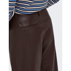 ONLY Neli faux leather barrel bukser - Chocolate Torte