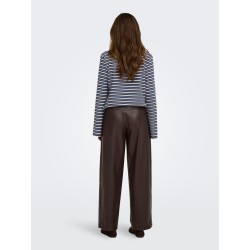 ONLY Neli faux leather barrel bukser - Chocolate Torte
