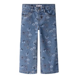 NAME IT MINI Rose wide jeans - Medium Blue Denim / FLOWER