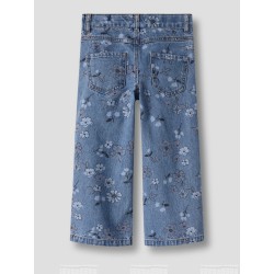 NAME IT MINI Rose wide jeans - Medium Blue Denim / FLOWER
