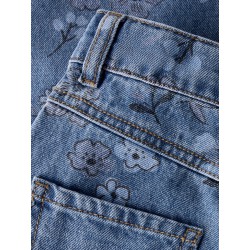 NAME IT MINI Rose wide jeans - Medium Blue Denim / FLOWER