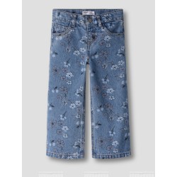 NAME IT MINI Rose wide jeans - Medium Blue Denim / FLOWER