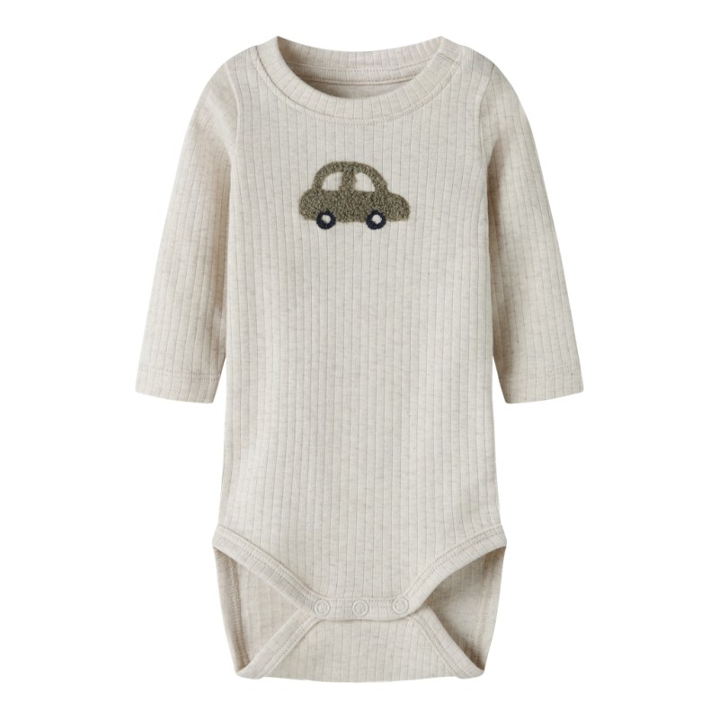 NAME IT BABY Olander langærmet body - Peyote Melange
