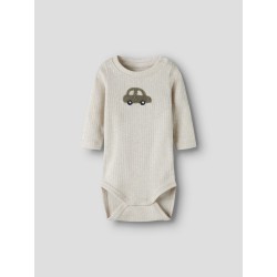 NAME IT BABY Olander langærmet body - Peyote Melange