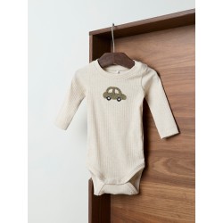 NAME IT BABY Olander langærmet body - Peyote Melange