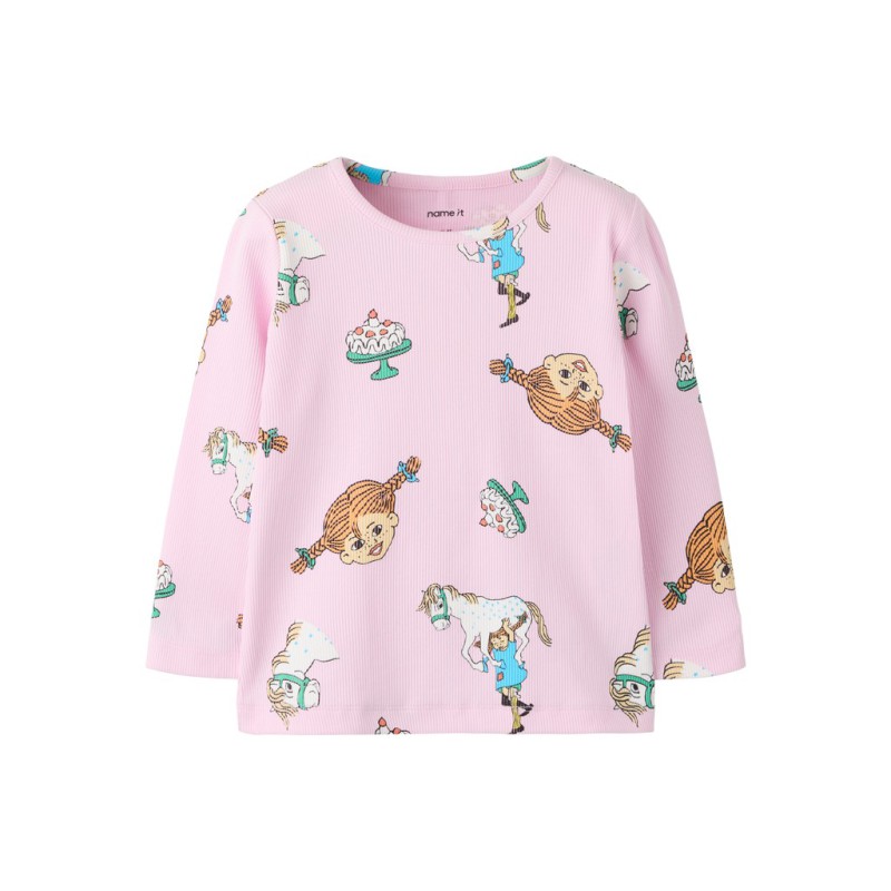 NAME IT MINI Soca Pippi langærmet bluse - Pirouette