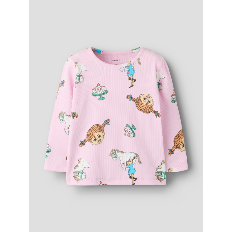 NAME IT MINI Soca Pippi langærmet bluse - Pirouette