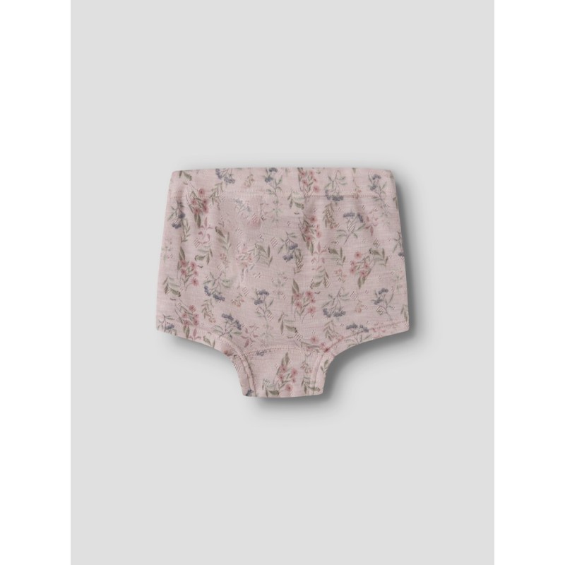 NAME IT MINI Wang uld underbukser - Violet Ice / FLOWERS / LEAFS