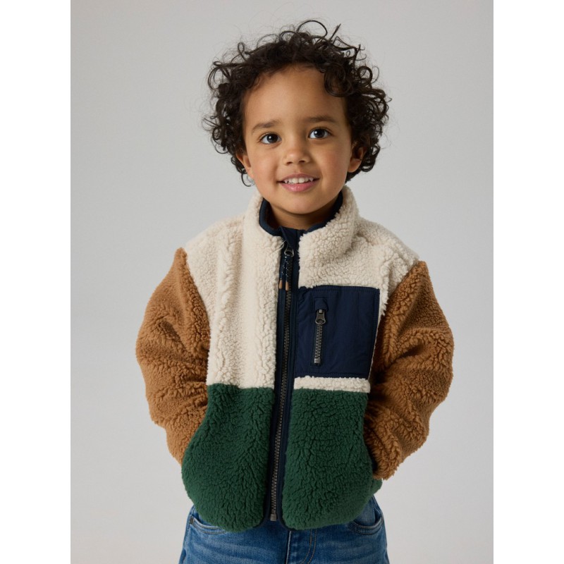 NAME IT MINI Macey teddy jakke - Jungle Green