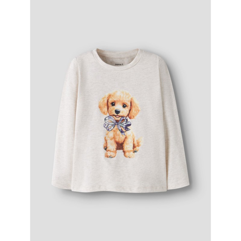 NAME IT MINI Nisso langærmet bluse - Peyote Melange