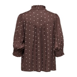 ONLY Raya bluse - Deep Mahogany / DOTS