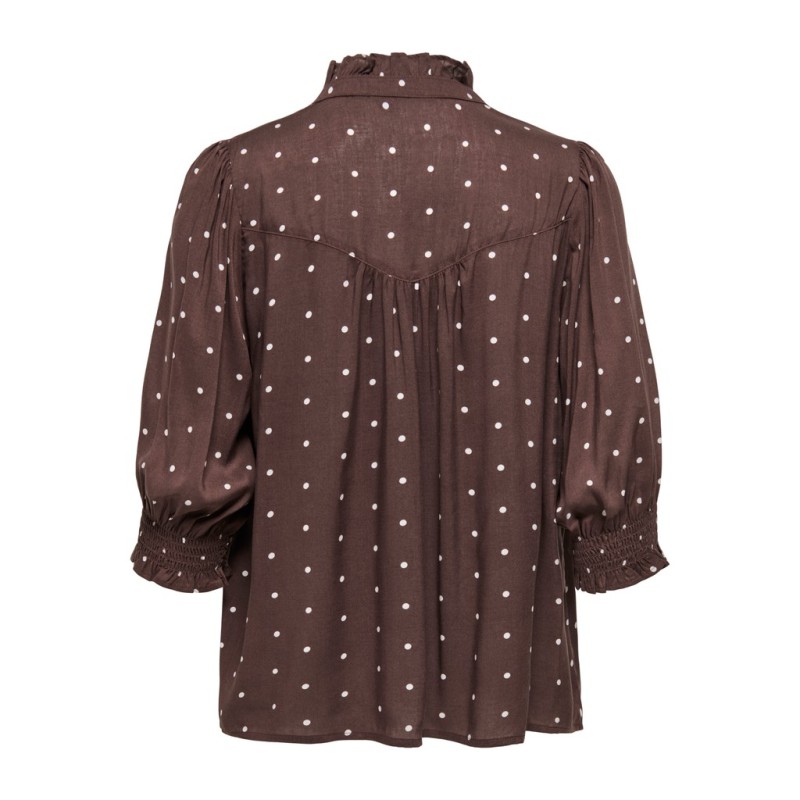 ONLY Raya bluse - Deep Mahogany / DOTS