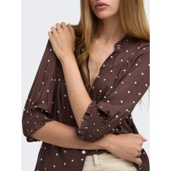 ONLY Raya bluse - Deep Mahogany / DOTS
