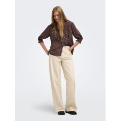 ONLY Raya bluse - Deep Mahogany / DOTS