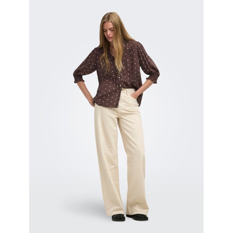 ONLY Raya bluse - Deep Mahogany / DOTS