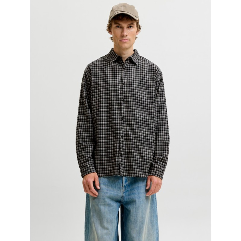 JACK & JONES Carter check langærmet skjorte - Black