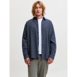 JACK & JONES Carter check langærmet skjorte - Navy Blazer
