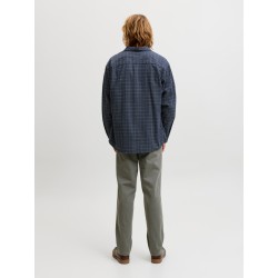 JACK & JONES Carter check langærmet skjorte - Navy Blazer