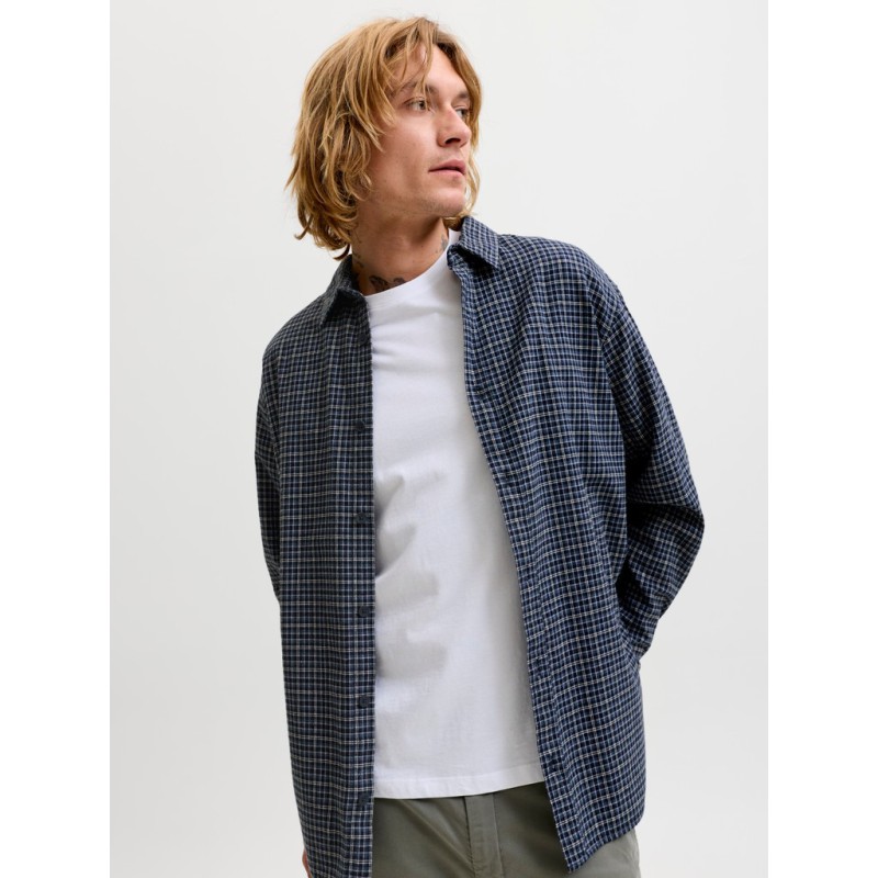 JACK & JONES Carter check langærmet skjorte - Navy Blazer