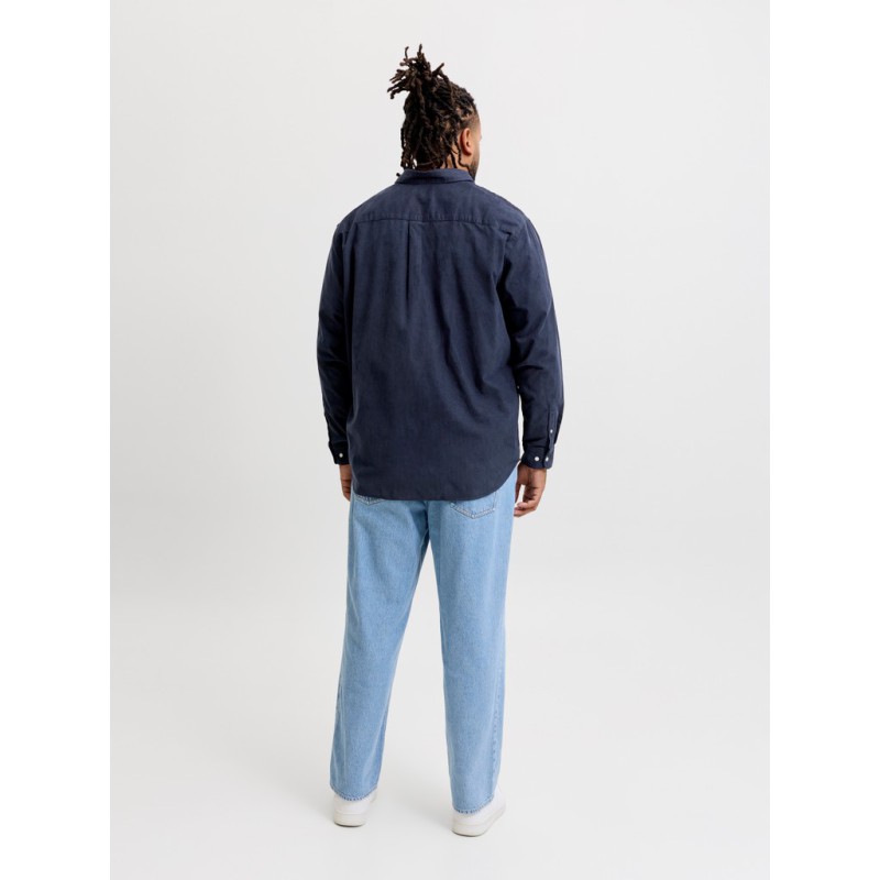 JACK & JONES PLUS Field langærmet skjorte - Navy Blazer