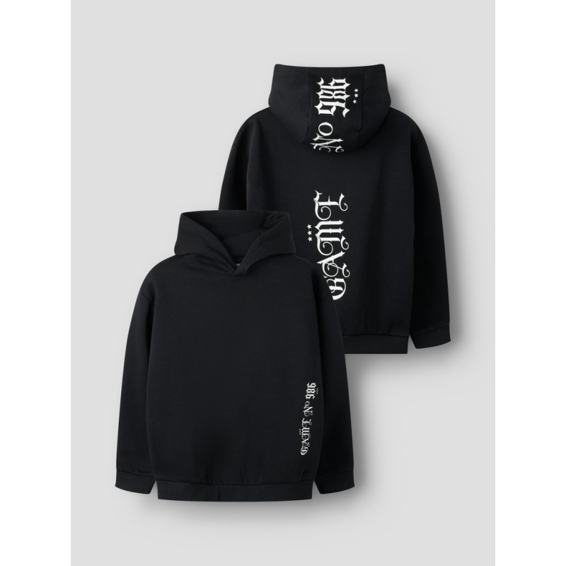 NAME IT KIDS Nestor langærmet sweatshirt - Black Beauty