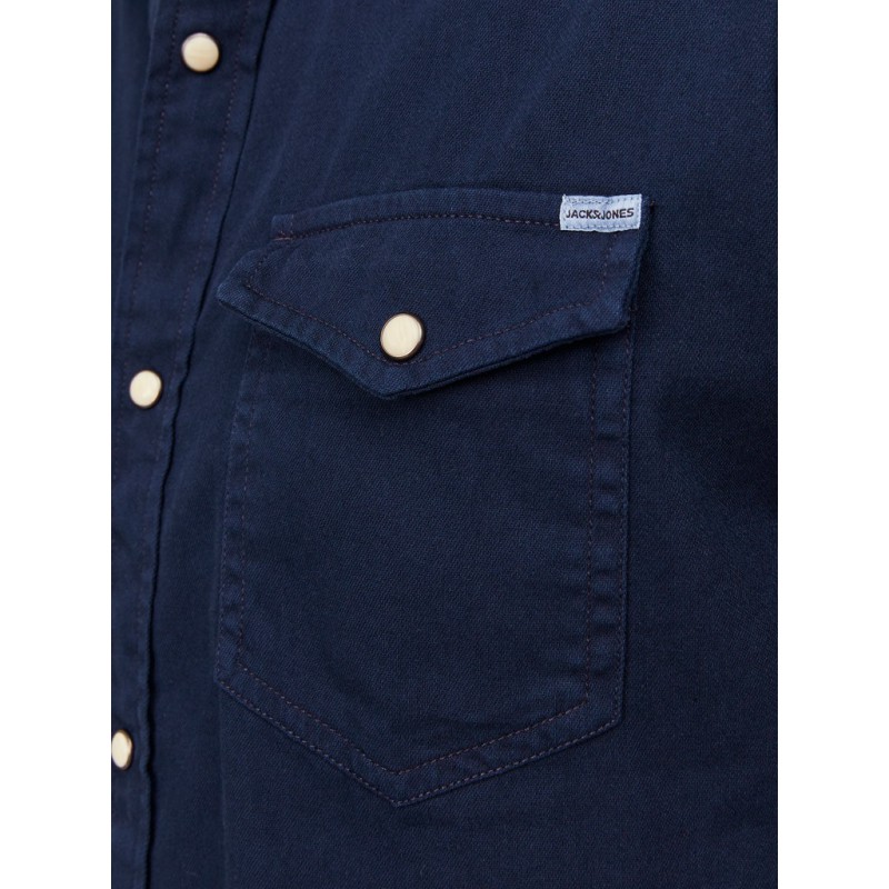JACK & JONES Sheridan langærmet skjorte - Dark Navy / SLIM