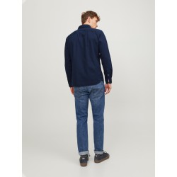 JACK & JONES Sheridan langærmet skjorte - Dark Navy / SLIM