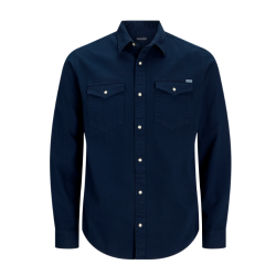 JACK & JONES Sheridan langærmet skjorte - Dark Navy / SLIM