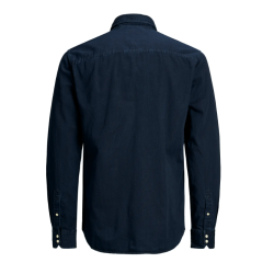 JACK & JONES Sheridan langærmet skjorte - Dark Navy / SLIM