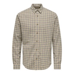 ONLY & SONS Gudmund langærmet skjorte - Chinchilla / BLUE NIGHTS